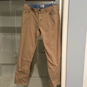 Dark tan soft jeans.